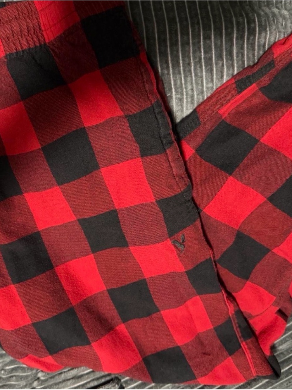 American Eagle Outfitters Red and Black Buffalo Plaid Joggers